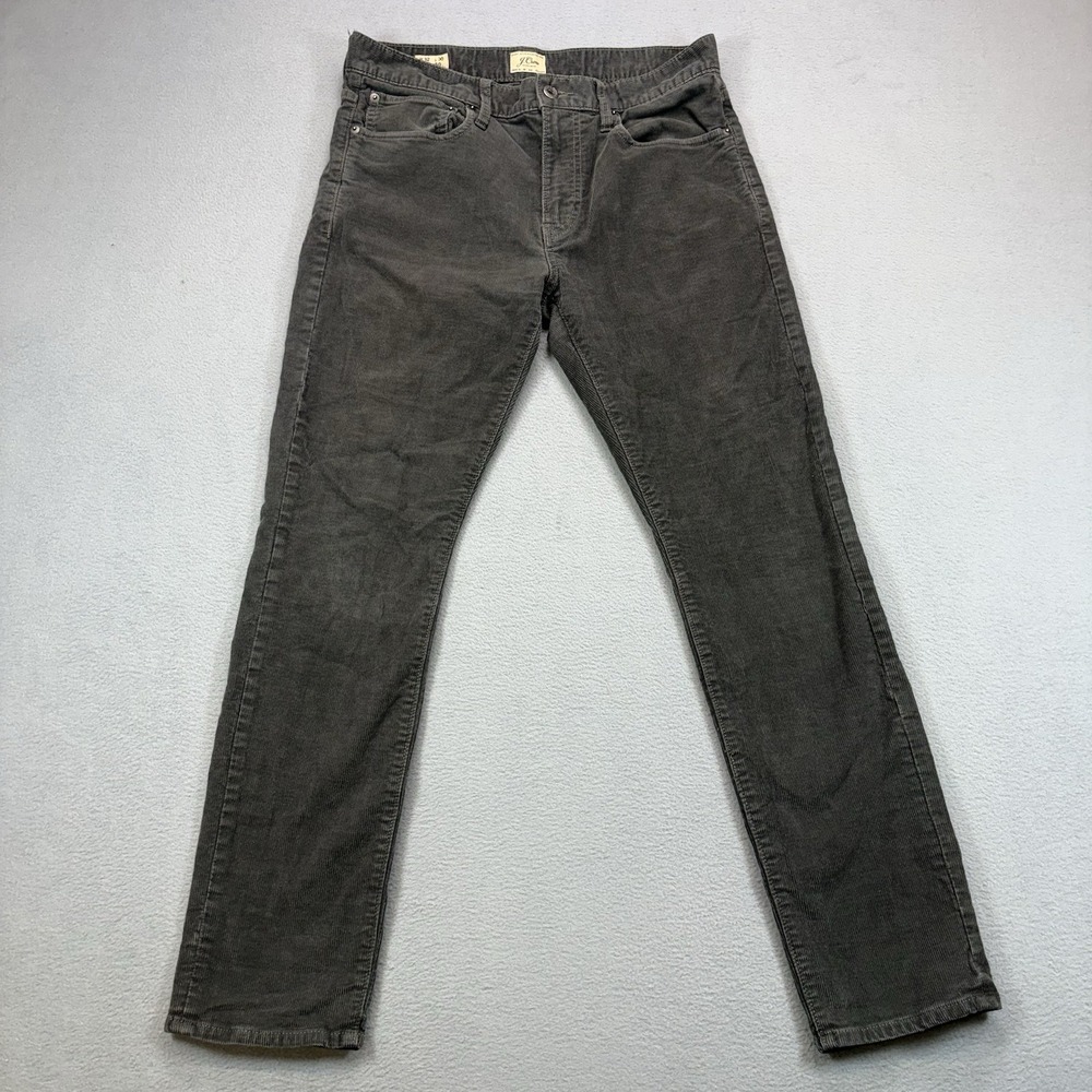 J Crew 250 Straight Corduroy Pants Mens 32x30 Gray 5 Pocket Casual Fall Classic